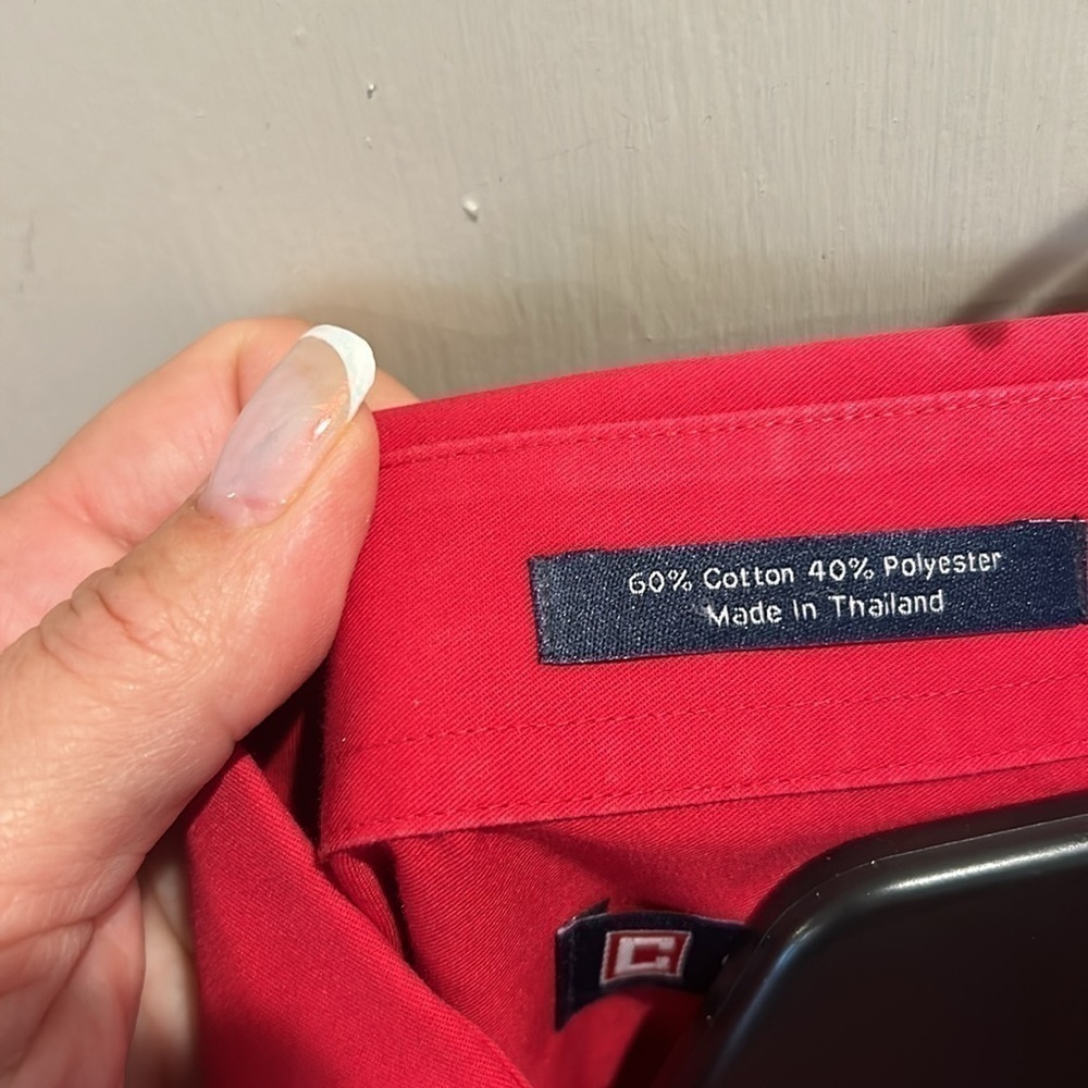 Chaps wrinkle free red button-down shirt - Picture 5 of 5